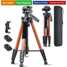 74"-Camera-Tripod, Professional Aluminum Heavy Duty Tripod Stand for Mirrorle...
