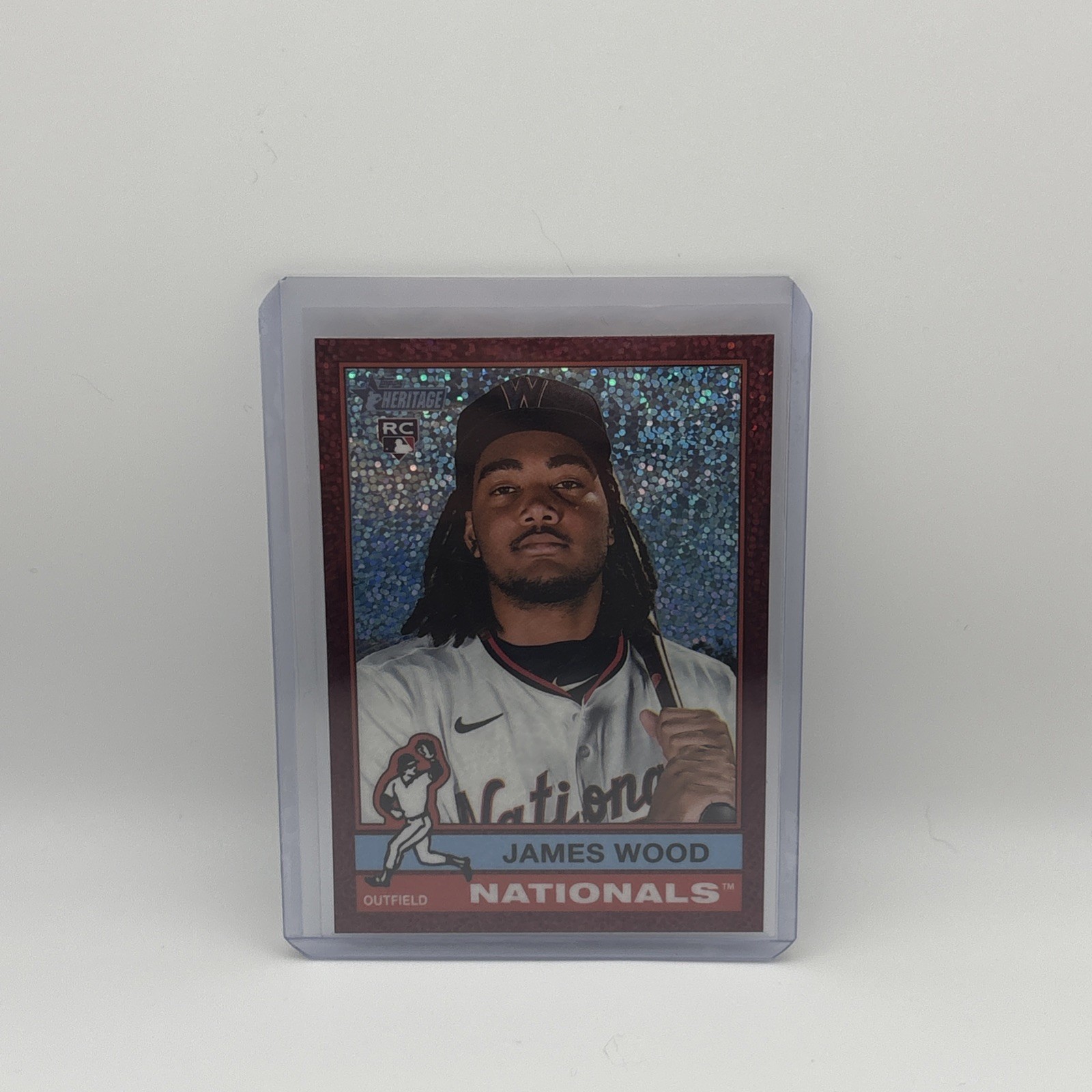 2025 Topps Heritage - James Wood #231 Chrome Burgundy Sparkle Refractor (RC)