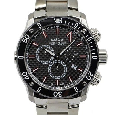 EDOX Wristwatch 10221-3M-NIRO2 45mm Stainless Steel Black Wristwatch #UW624