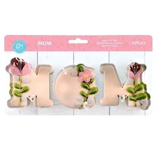 R&M International MOM 3-Piece Cookie Cutter Set 5145, Tinplated Steel 