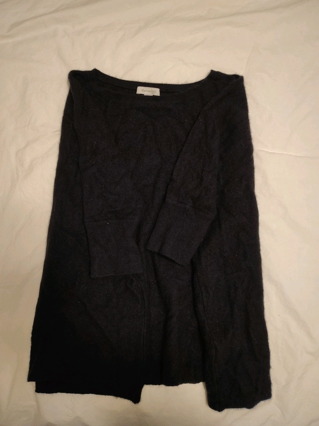 Garnet Hill Women's Size Medium Black Pullover Sweater Small Hole