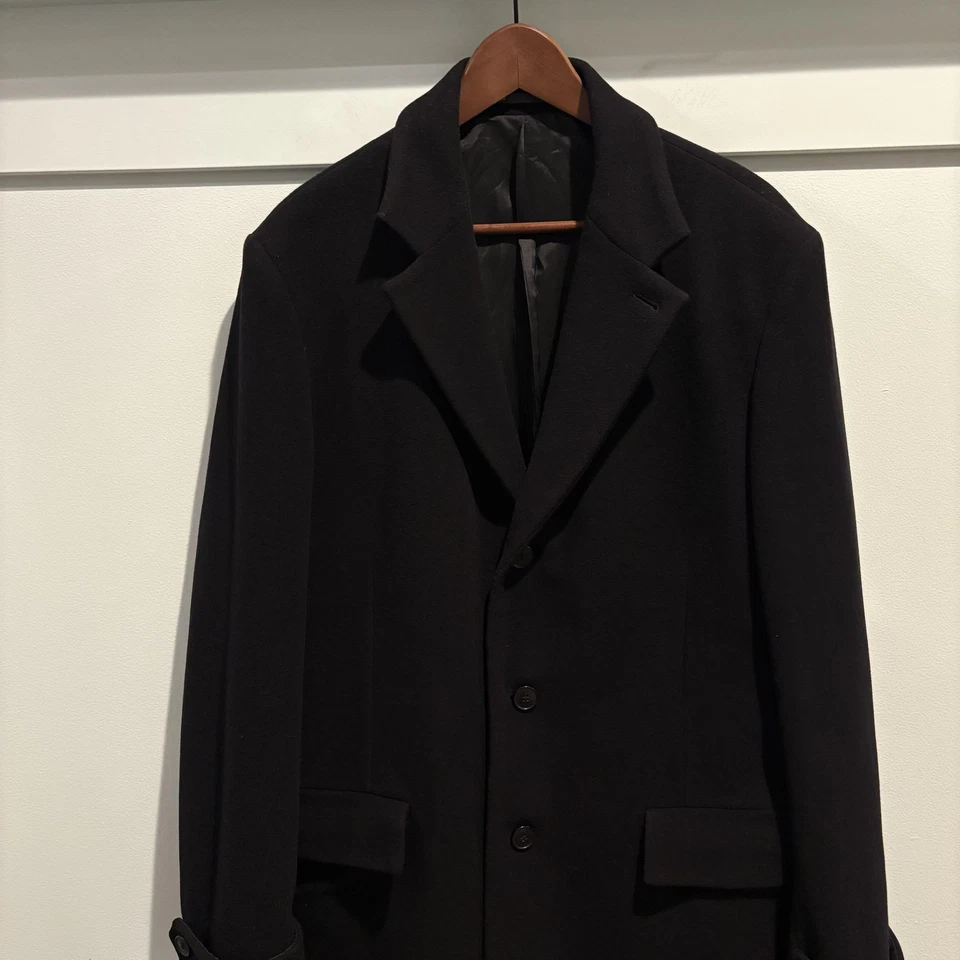 MEXX Wool Cashmere Overcoat Mens 40 Black Fabric Made in Italy EU 50 JKRZ10 - Image 3 of 4