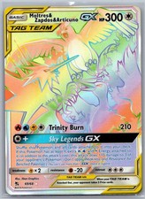 trinity burn pokemon card value Moltres & Zapdos & Articuno Tag Team GX - 66/68 this attack does 110 damage to 3 of your opponents Pokemon Moltres & Zapdos & Articuno-GX