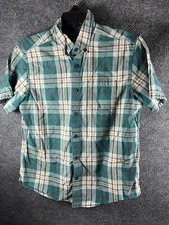 Eddie Bauer Button Down Shirt Size Medium Classic Fit Green Plaid