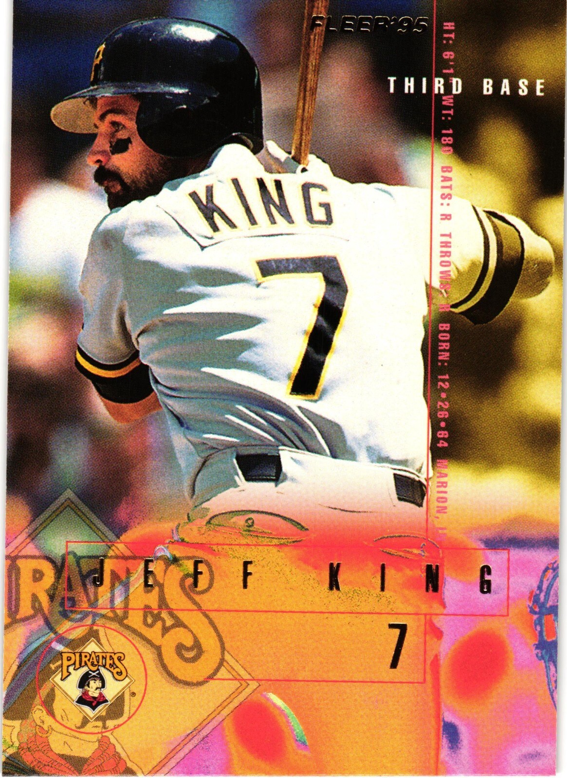 1995 Fleer #480 Jeff King Pittsburgh Pirates Baseball Card