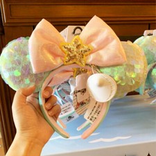 Disney Parks SHDR Mermaid Ariel Iridescent Green Minnie Ears Headband