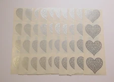 Mrs. Grossman's Lot of 10 Strips ~Brocade Heart Silver~ 1998 Vintage Stickers