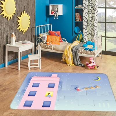 3D Santa Snowflake Moon NAO5353 Game Rug Mat Elegant Photo Carpet Mat Fay