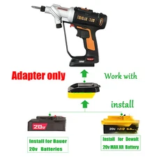 1 Adapter for DeWalt & Bauer 20V Battery To Power for Worx 20V USA Version Tools
