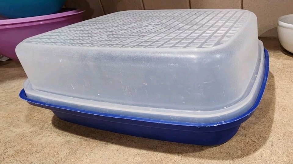 Tupperware Large Marinade Container Magenta/Sheer Meat Marinator 1294