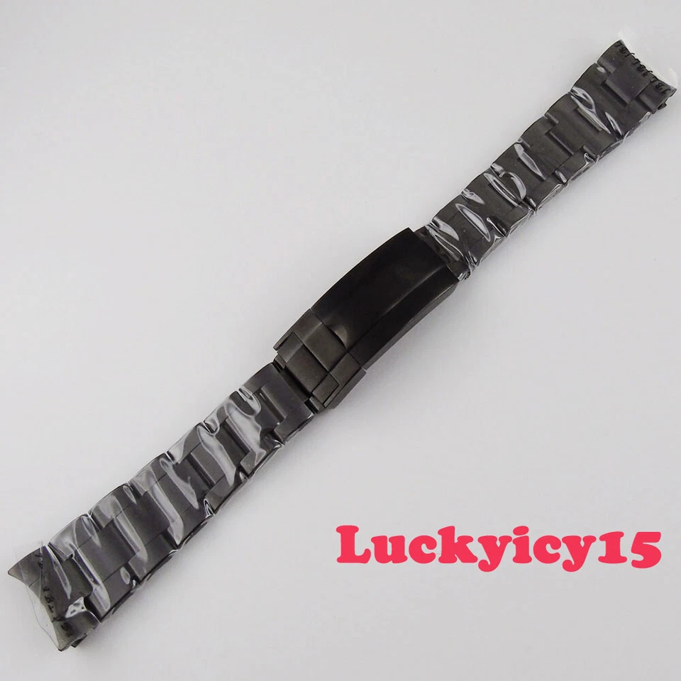 ALL Black 20mm PVD coated Bracelet watch band fit for 40mm homage watch - Image 2 of 4