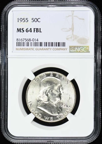 1955 Franklin Half Dollar 50C NGC MS64FBL