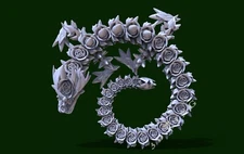 STL 3D Model 8 ROSE DRAGON for CNC ROUTER 3D Printer MILL Engraver Carver Aspire