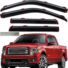 For 2009-2014 Ford F-150 Super Crew In-Channel Window Vent Visor Sun Rain Guards