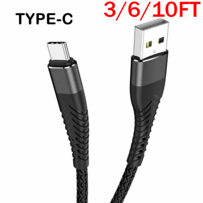 3 Pack Fast Charger Cable Heavy Duty For Samsung S23 iPhone 15 14 Charging Cord