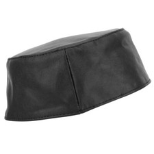  57 Men's Muslim Prayer Hat Goat Genuine Sheep Leather Black Kufi Muslim