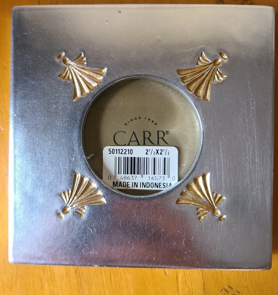 Marco de fotos 1999 Carr Halo Angels 2 1/2 x 2 1/2 marco de fotos plateado y dorado nuevo Foto 2 de 4