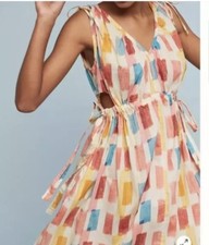 ANTHROPOLOGIE Lilka Painters Palette Dress Anthropologie cutout colorful Sz S