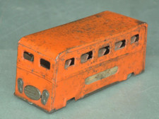 Vintage Friction Orange Litho Tram/Cable Car Tin Toy, Japan