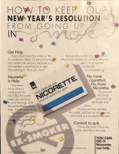 1996 Nicorette Gum Stop Smoking Aid PRINT AD New Years Resolution VTG 1990s