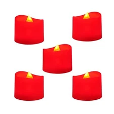 Homemory Red Tea Lights, Pack of 12 Flameless Candles, Flickering LED Tea Lig...