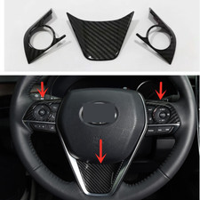 Carbon fiber Steering Wheel Trim 3pcs For 2021 2022 Toyota Venza