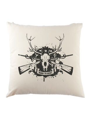 Born To Hunt Dekokissen Hunter Deer Bear Hunting Sport Rack Rifle Gun