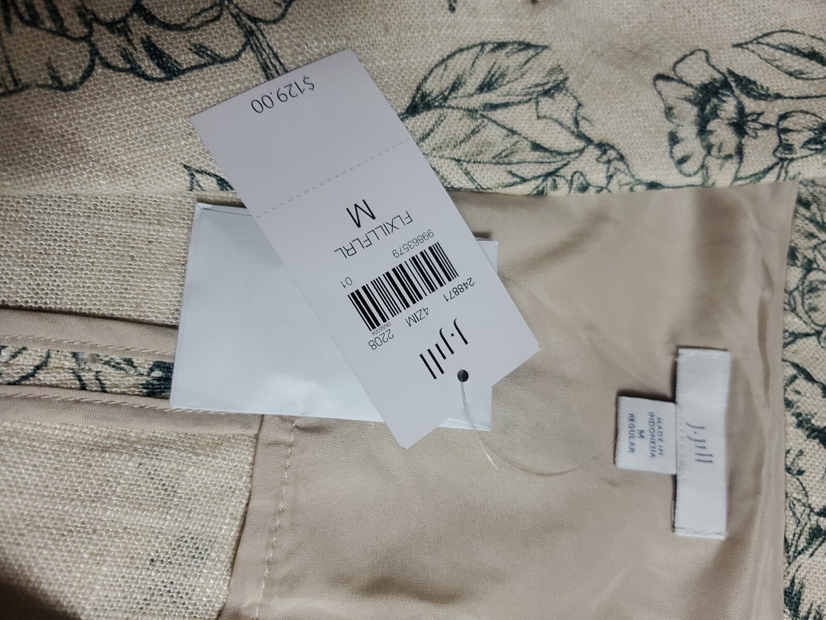 NWT $129 J. Jill Floral Tapestry Jacket blazer Size Medium beige