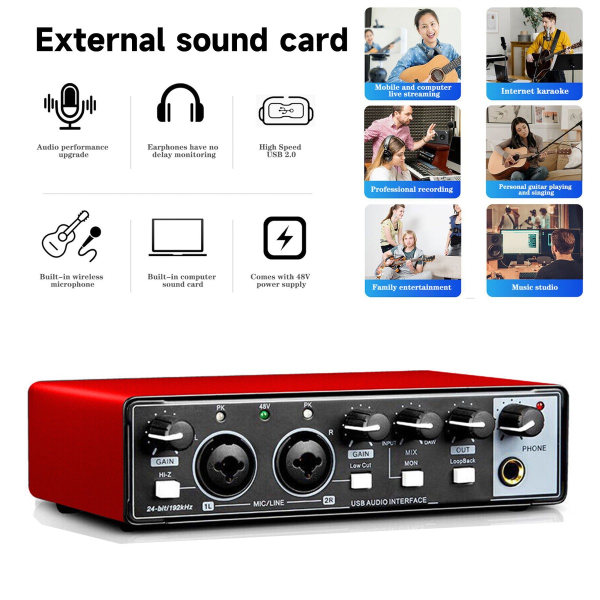 ラッピング・包装 Sound card audio focusrite Professional Usb Audio Interface Sound Card For Studio Live