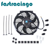 Universal 10" inch Slim Fan Push Pull Electric Radiator Cooling 12V Mount Kit