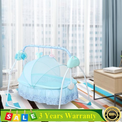 Newborn Sleeping Bed Auto-Swing Electric Baby Cradle Bluetooth Infant Rocker