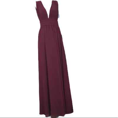 green emerald velvet dress The Wine Red V Neck Mesh Wrap Maxi Dress & Reviews - Wine Red - Dresses main image 1