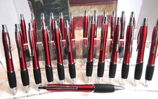 LOT of 20 TERZETTI BUMP RED Click Ballpoint Pen-Large Heavy Metal /Sure grip