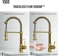 Vigo VG02001S Edison 1.8 GPM 1 Hole Pre-Rinse Pull Down Faucet - Matte Brushed