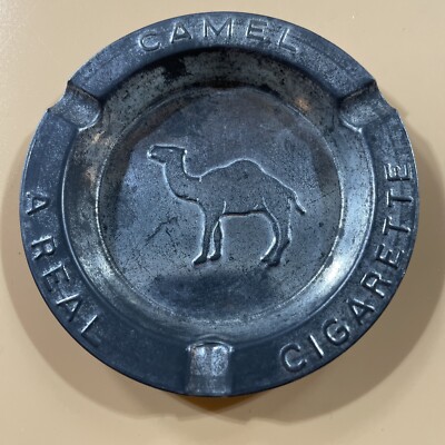 Vintage Tin Camel Cigarette Ashtray 'A Real Cigarette'