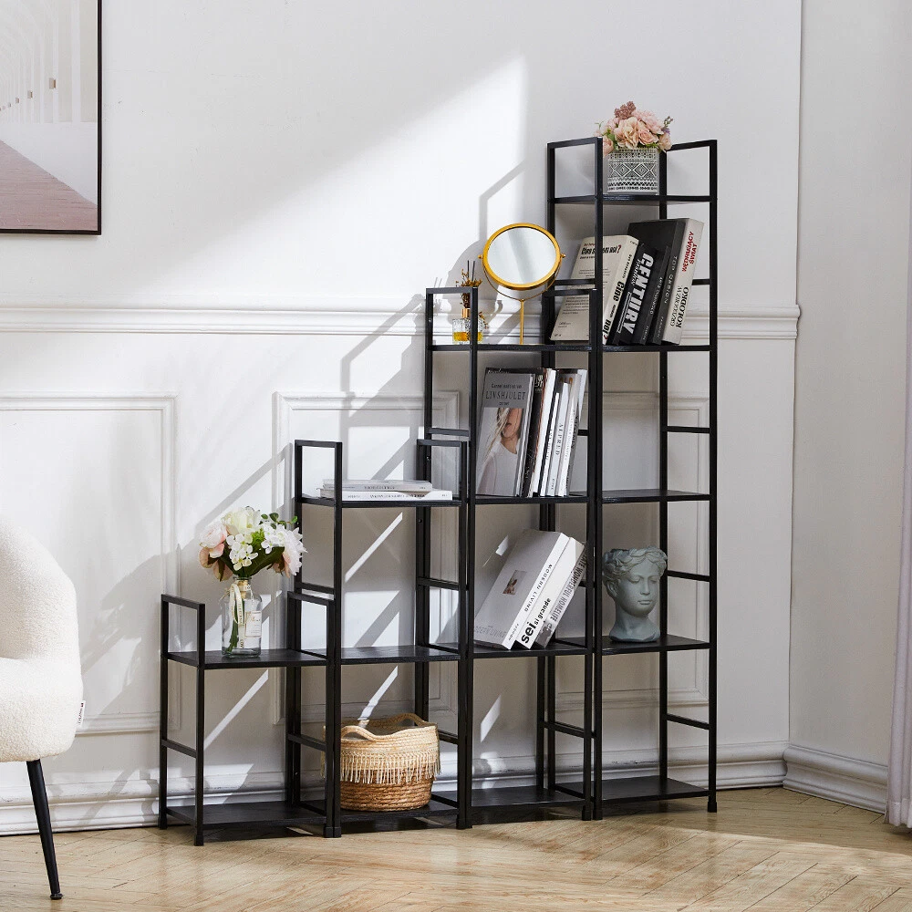 2 5Tier Stand Shelf Storage Rack Unit Bookshelf Display Plant Shelving MDF Metal