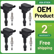 Set of 4 Ignition UF816 Coils and Iridium Spark Plugs for Kia and Hyundai