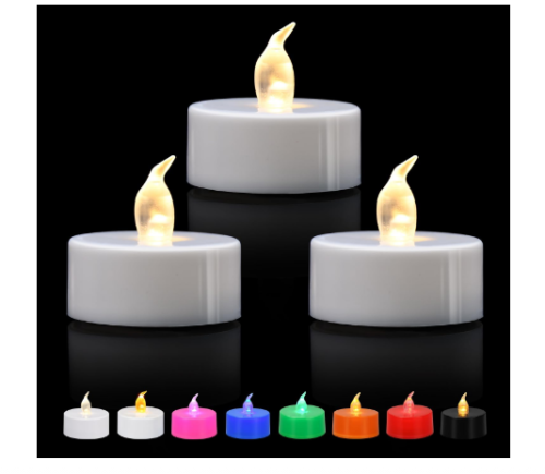 12-Pack Battery-Operated Tea Light Candles Flickering Flameless LED Lights Warm