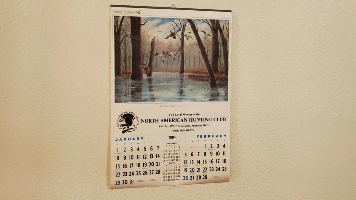 Calendar 1984 VINTAGE North America Hunting club Minneapolis Minnesota 24