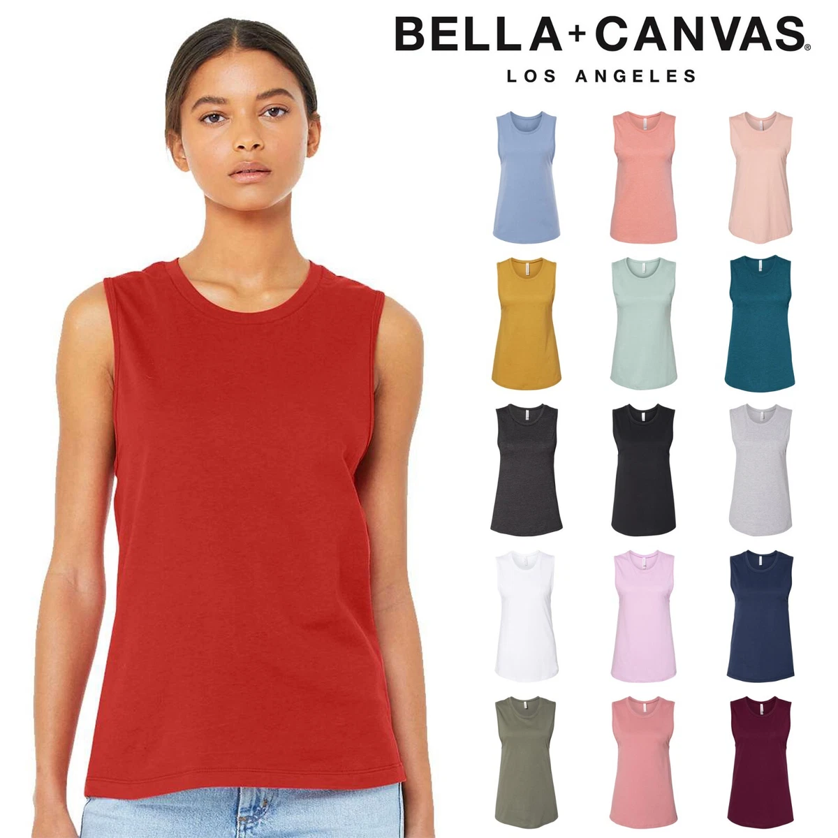 BELLA + CANVAS 6003 Women's Sleeveless Jersey Muscle Tank Top Shirt