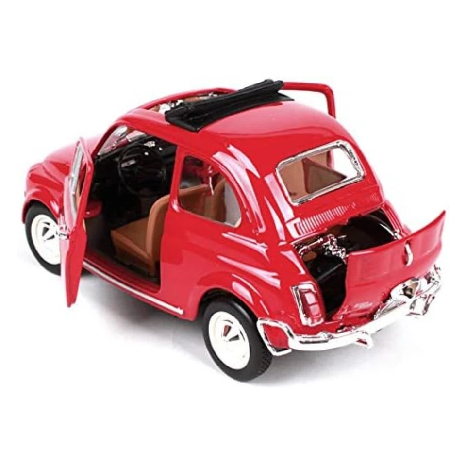 Burago Fiat 500L 1968 Rosso in Metallo Pressofuso Modellino Auto in scala 1:24 - Immagine 3 di 4