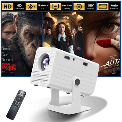 Mini USB Projektor 1080P Power-Bank Charge Bluetooth HDMI Office Heimkino Beamer