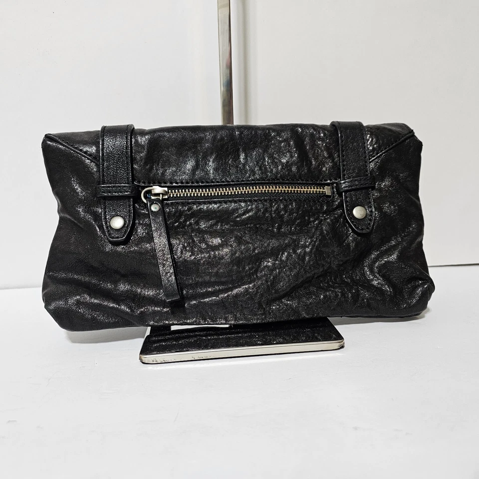 De Colección Juicy Couture Lock It Silverlake Bolso sin asas Cuero Cremallera Solapa Grunge Y2k Años 90 Gótico Foto 4 de 4