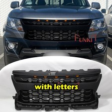 Front Grille Fit For Chevy Colorado 2021 2022 Black Grille Wled Lights Letters