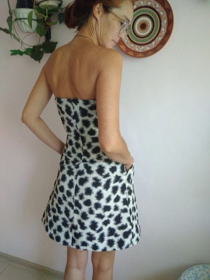 Reiss Leopard Strapless Dress size 4 - Image 4 of 4