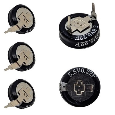 5x Supercap 0,22F 5,5V H-Type, direkt einsetzbarer EDLC, hohe Kapazität, 5,5V Mo