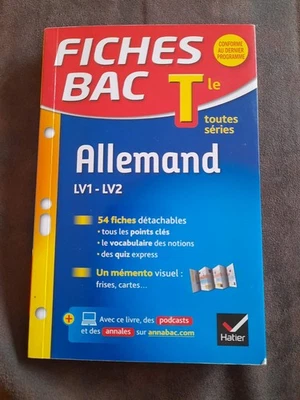 Hatier - Fiches Bac Tle Toutes séries - Allemand LV1 - LV2 - Photo 1/4