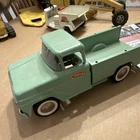 Vintage Tonka Green Metal Pickup Truck Toy Vehicle, Pressed Metal Construction