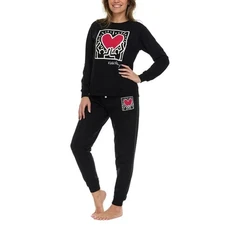Keith Haring Womens Pajamas, Lounge Set, Crewneck NEW
