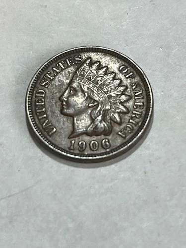 1906 P (Philadelphia Mint) Circulated Indian Head Cent XF Condition